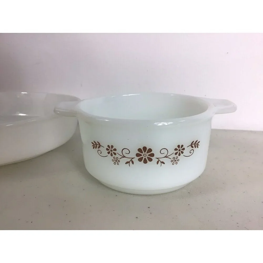 Dynaware Serving Dish Set of 2 Vintage Milk Glass